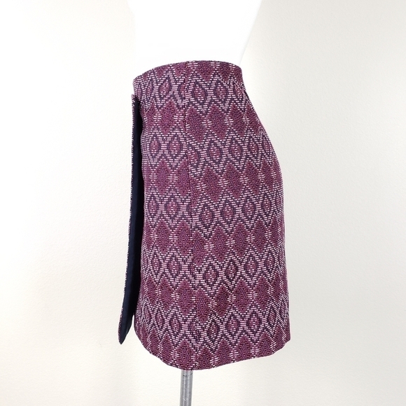 Loft Diamond Button Wrap Red Skirt, Size 4, 8 - Picture 3 of 8